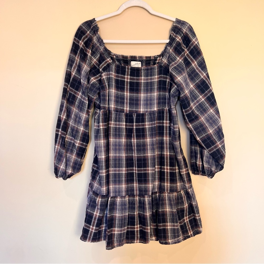 Universal Thread Plaid Long Sleeve Mini Dress - image 1